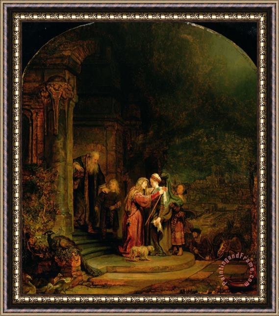 Rembrandt Harmensz van Rijn The Visitation Framed Painting