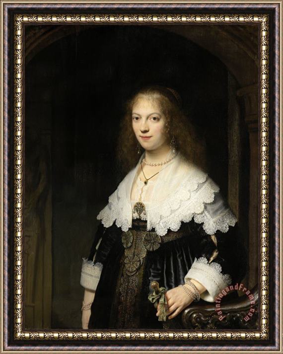 Rembrandt Portrait of Maria Trip (16191683) Framed Print