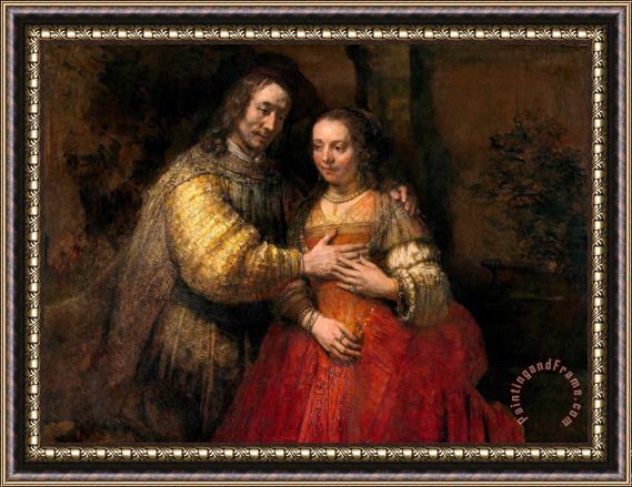 Rembrandt Portrait of Two Figures From The Old Testament, Known As 'the Jewish Bride' Framed Painting