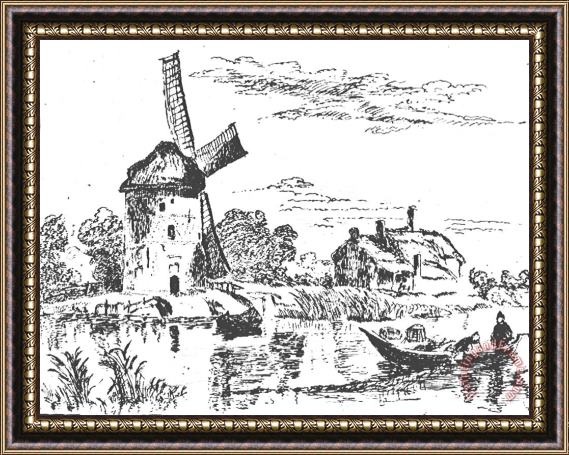 Rembrandt Rembrandt Mill Drawing Framed Painting
