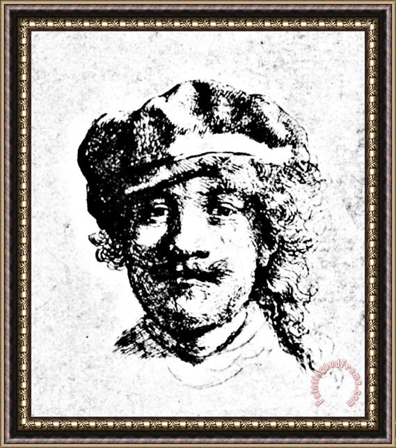 Rembrandt Rembrandt Self Portrait Engraving Framed Print