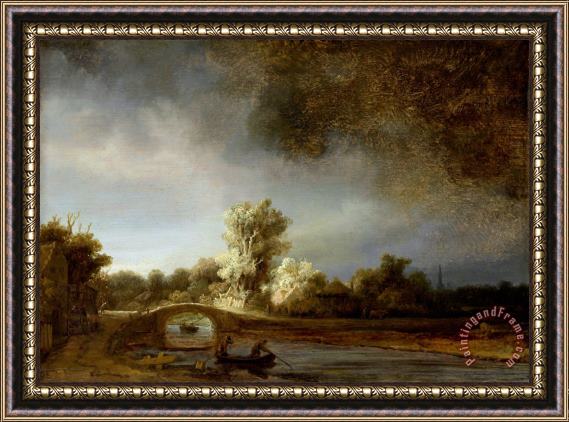 Rembrandt The Stone Bridge Framed Painting