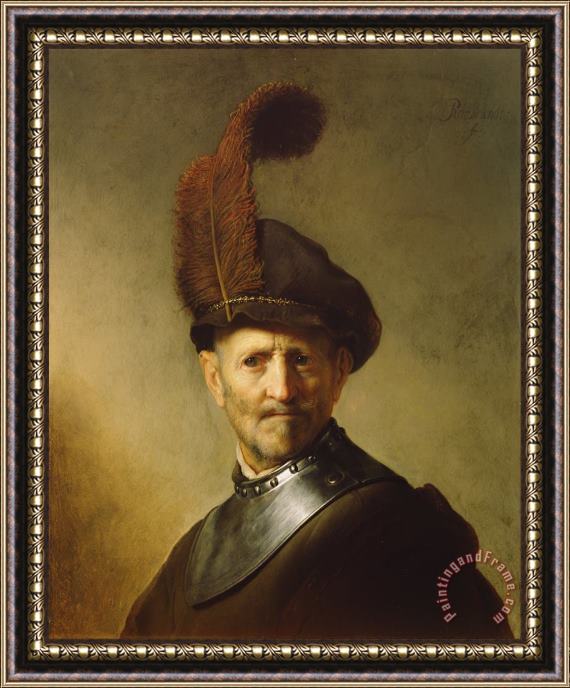 Rembrandt van Rijn An Old Man In Military Costume Framed Painting