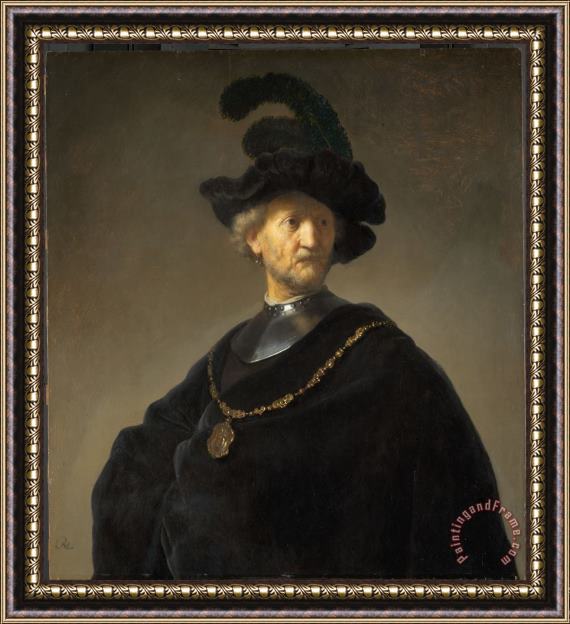 Rembrandt van Rijn Old Man With A Gold Chain Framed Print