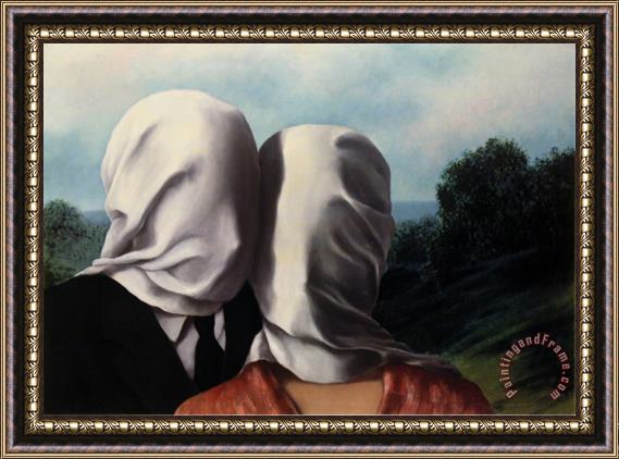 rene magritte Les Amants Lovers Framed Painting