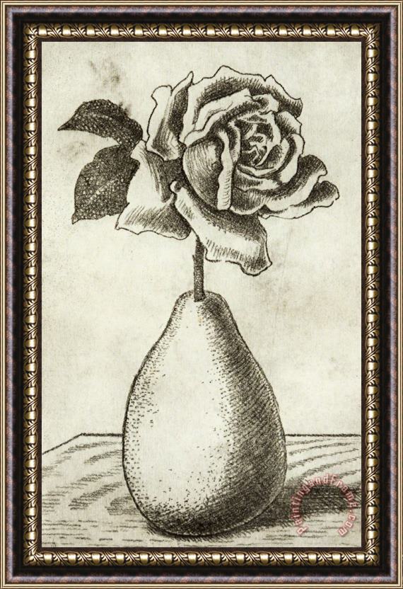 rene magritte Poire Et Rose Framed Print