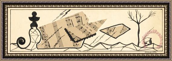 rene magritte Projet D'illustration Pour La Revue 'music' Framed Print