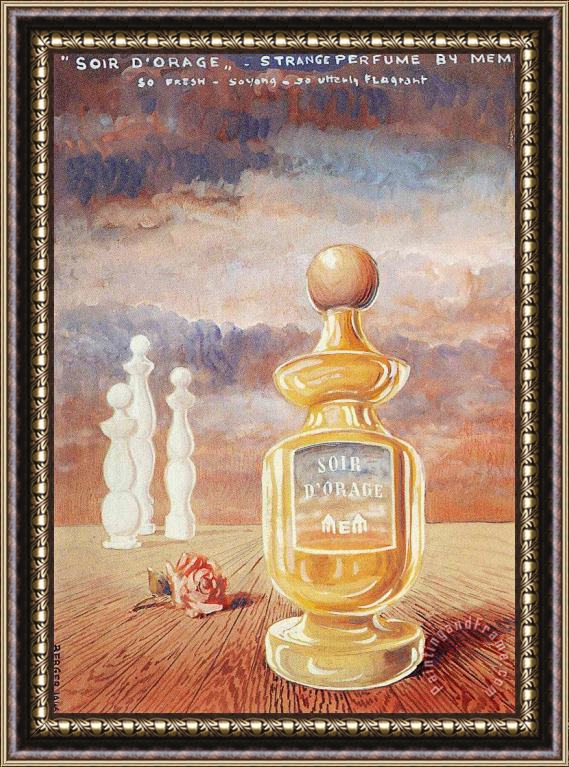 rene magritte Soir D Orage Strange Perfume by Mem Framed Painting