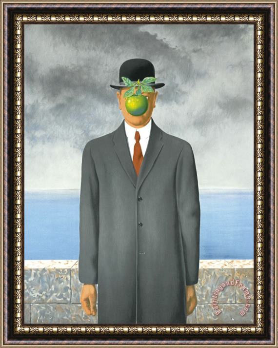 rene magritte Son of Man, 1964 Framed Painting