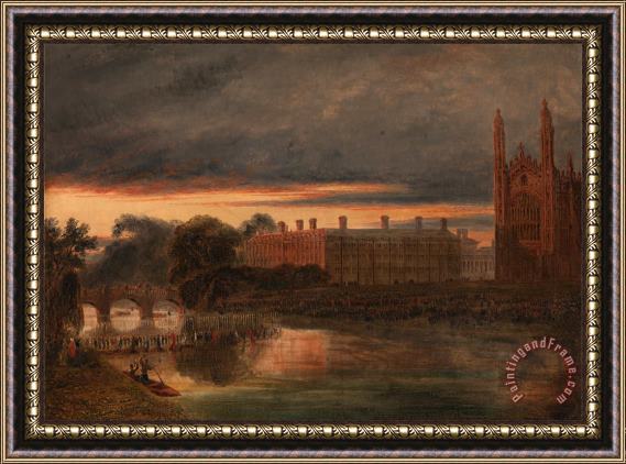 Richard Banks Harraden Procession of Boats on The River Cam Below Clare College, Cambridge Framed Print