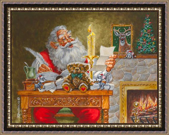 Richard De Wolfe Dear Santa Framed Painting
