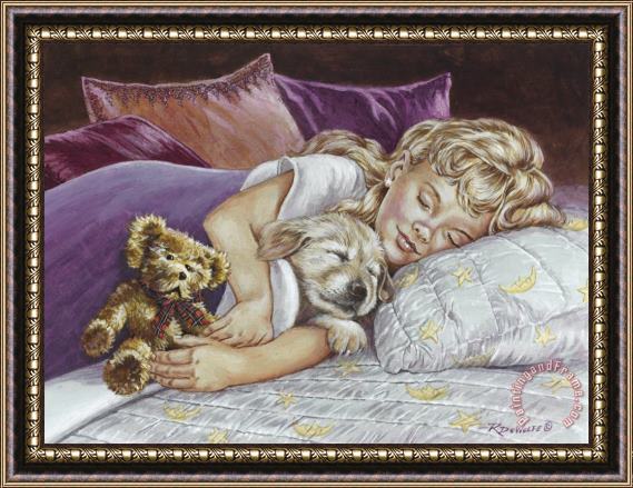 Richard De Wolfe Puppy Love Framed Painting