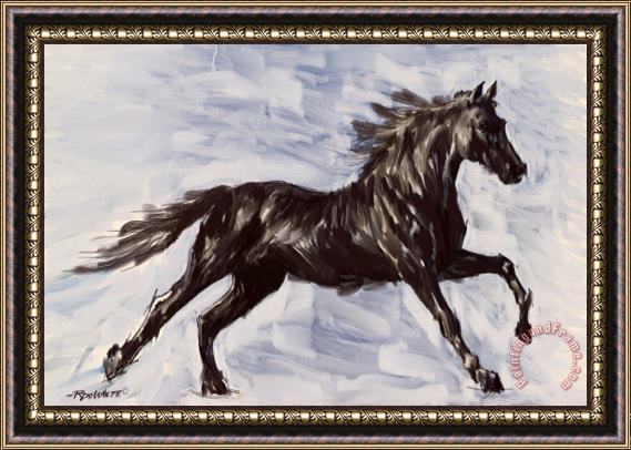 Richard De Wolfe Running Horse Framed Painting