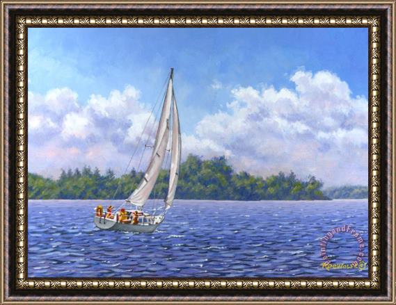 Richard De Wolfe Sailing the Reach Framed Painting