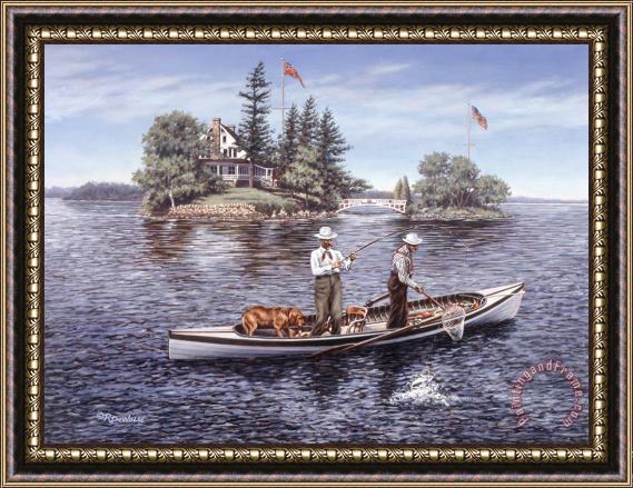 Richard De Wolfe Shore Lunch on the Line Framed Painting