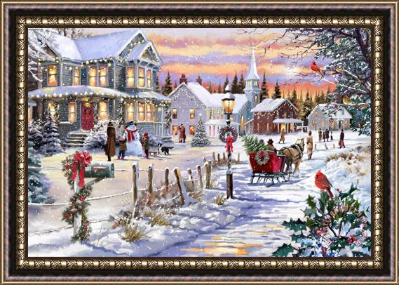 Richard Macneil Bringing Home The Tree Framed Painting