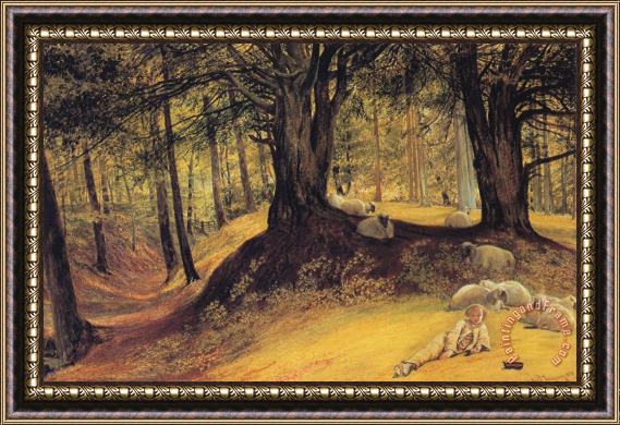 Richard Redgrave Parkhurst Woods, Abinger, Surrey Framed Painting
