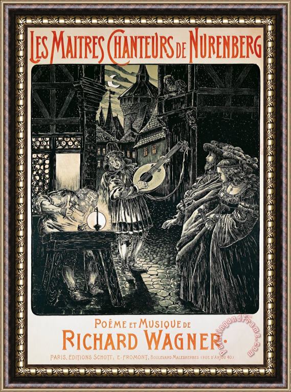Richard Wagner Poster Of The Mastersingers Of Nuremberg Framed Painting
