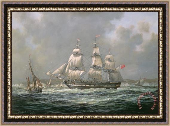 Richard Willis East Indiaman Hcs Thomas Coutts Off The Needles  Isle Of Wight Framed Painting