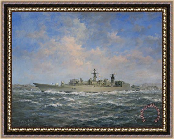 Richard Willis H.M.S. Chatham Type 22 - Batch 3 Framed Painting