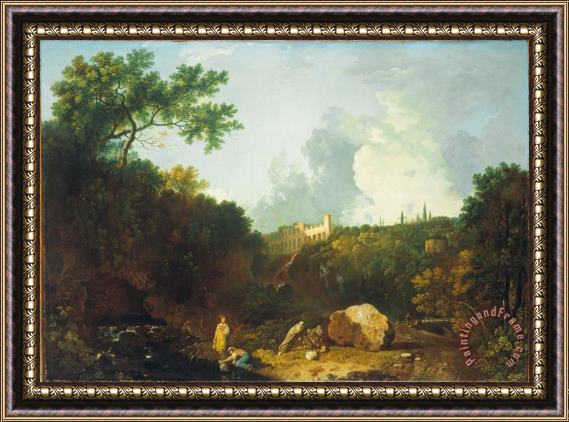 Richard Wilson Distant View of Maecenas' Villa, Tivoli Framed Painting