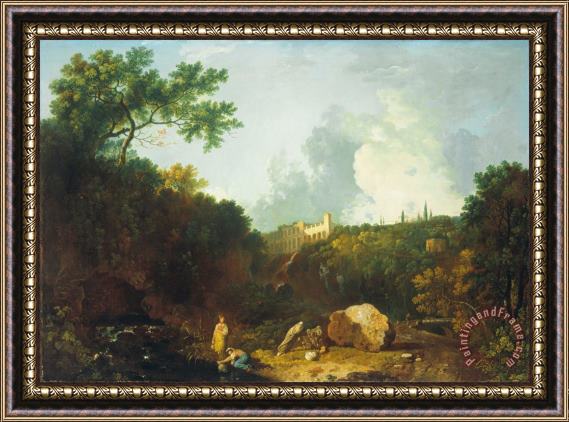 Richard Wilson Distant View of Maecenas' Villa, Tivoli Framed Print