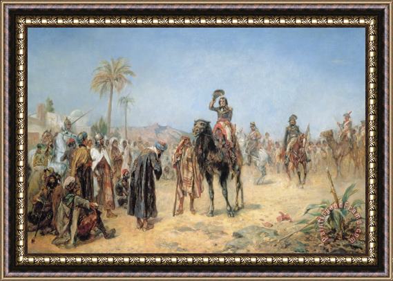 Robert Alexander Hillingford Napoleon Arriving at an Egyptian Oasis Framed Print