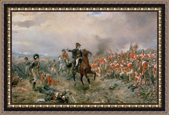 Robert Alexander Hillingford The Duke Of Wellington At Waterloo Framed Painting