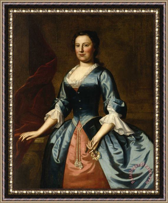 Robert Feke Portrait of Mrs. Samuel Mccall, Sr. Framed Print