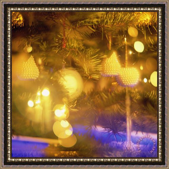 Robert Hallmann Christmas Decorations Framed Painting