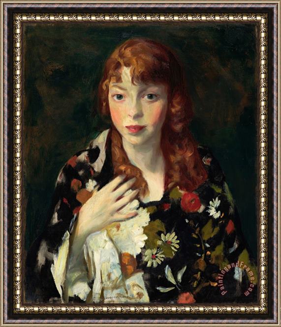 Robert Henri Edna Smith in a Japanese Wrap Framed Painting