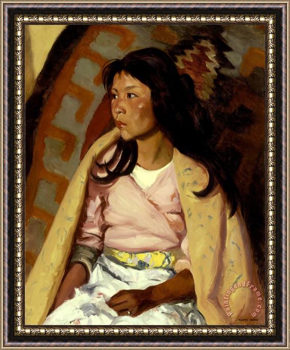 Robert Henri Indian Girl of Santa Clara Framed Painting