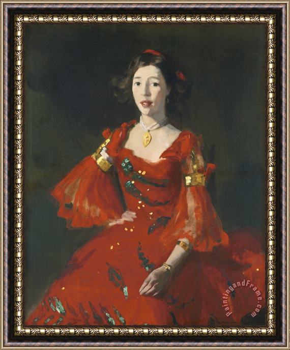 Robert Henri La Madrilenita (the Girl of Madrid) Framed Painting