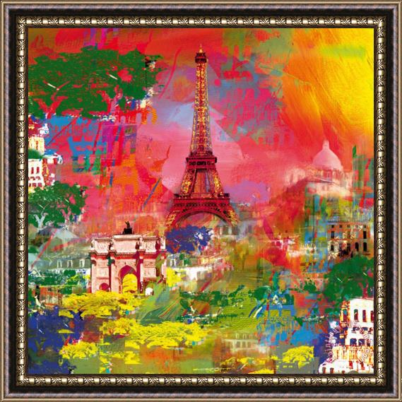 Robert Holzach Paris La Tour Eiffel Framed Painting