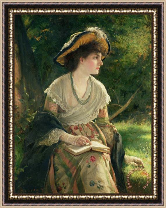 Robert James Gordon Woman Reading Framed Painting