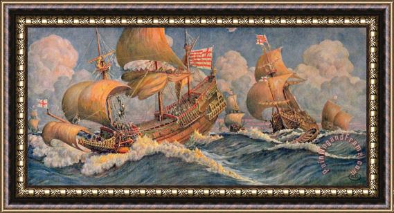 Robert Morton Nance Merchant Ships Of 1640 Framed Print
