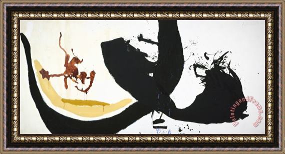 Robert Motherwell Black on White Framed Painting