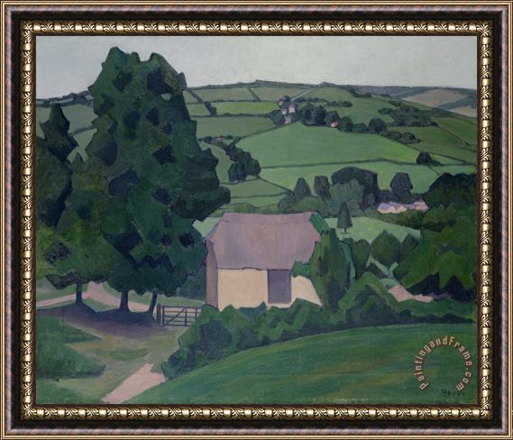 Robert Polhill Bevan Landscape with Thatched Barn Framed Painting