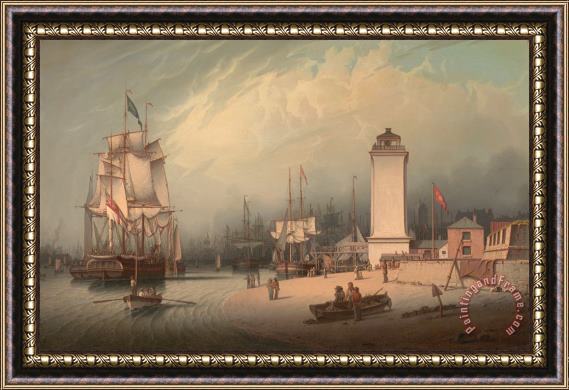 Robert Salmon The Low Lighthouse, North Shields Framed Painting