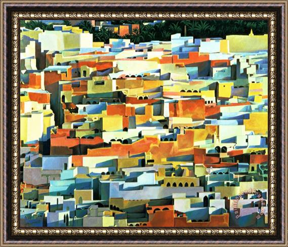 Robert Tyndall North African Townscape Framed Painting