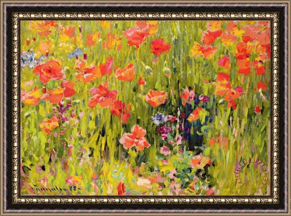 Robert William Vonnoh Poppies Framed Painting