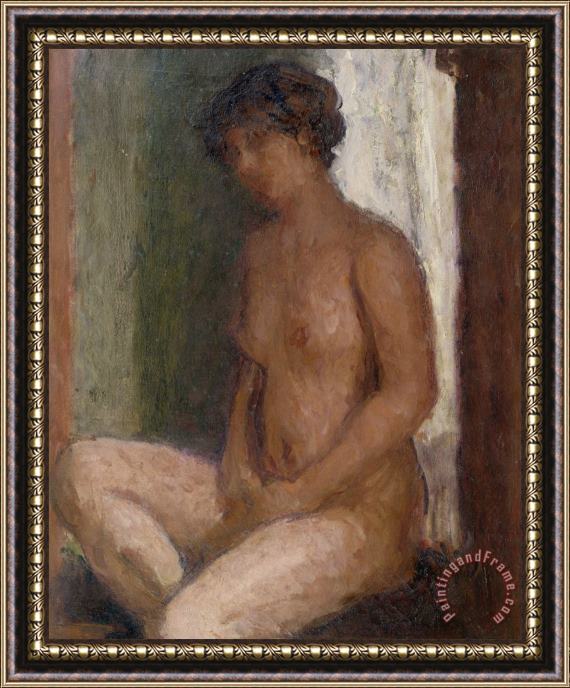 Roderic OConor Seated Nude Against the Light Framed Painting
