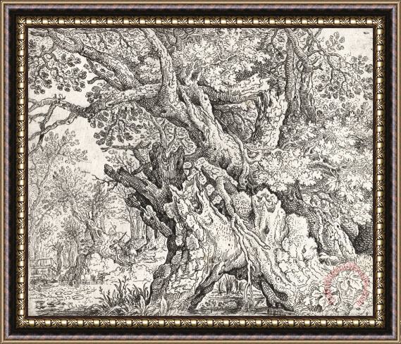 Roelant Savery Gnarled Trees Near The Water Framed Painting