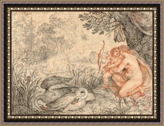 Roelant Savery Venus Urging Cupid to Shoot His Arrow at Pluto Framed Painting