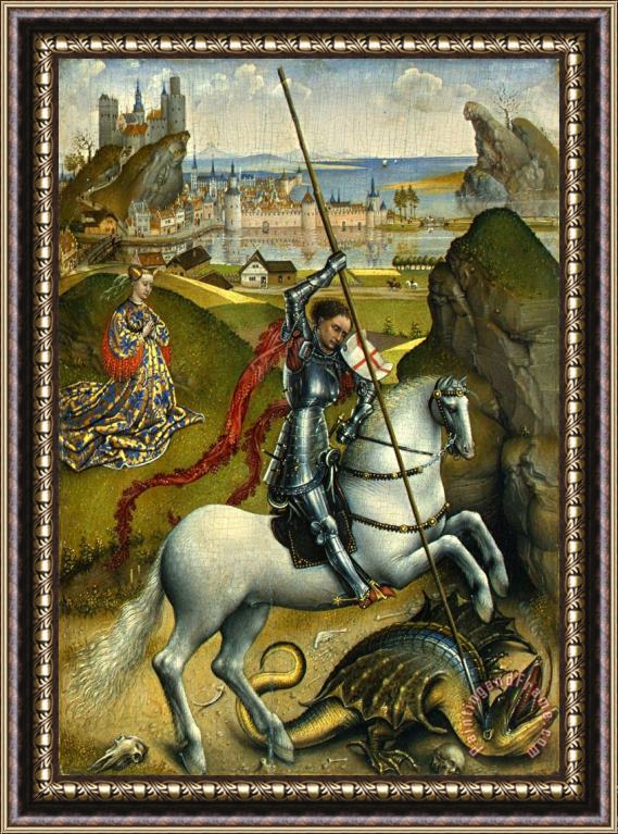 Roger van der Weyden Saint George And The Dragon Framed Painting