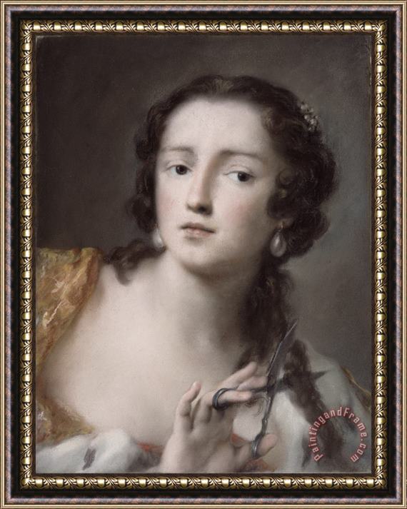 Rosalba Giovanna Carriera Caterina Sagredo Barbarigo as 'Bernice' Framed Painting