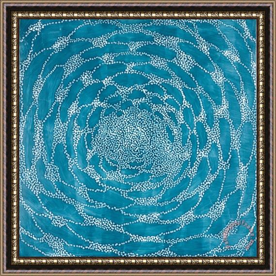 Ross Bleckner Blue Net Framed Painting