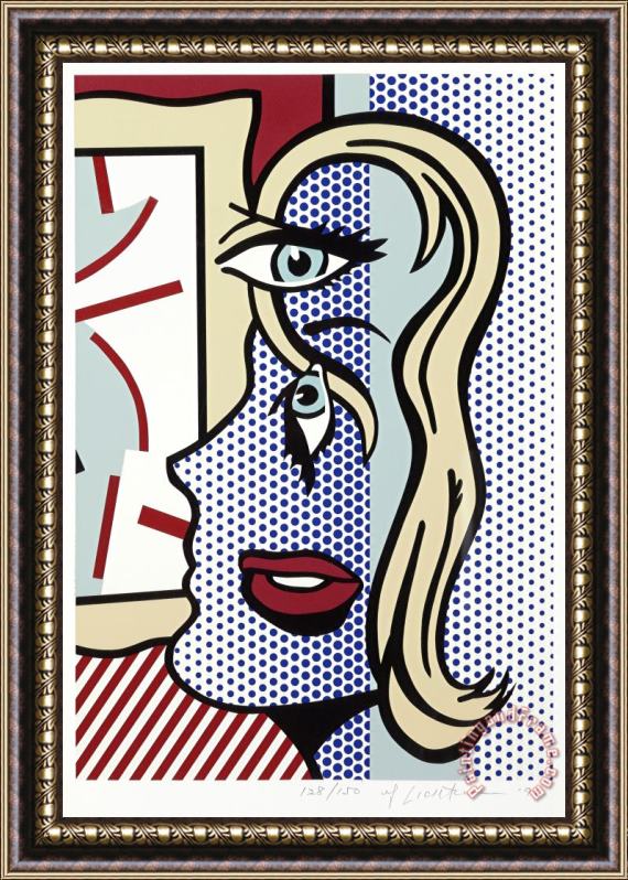 Roy Lichtenstein Art Critic, Signed, 1996 Framed Painting