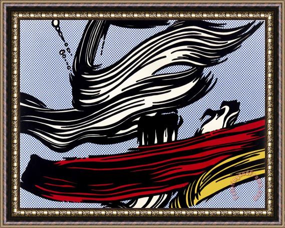 Roy Lichtenstein Brushstroke Framed Painting