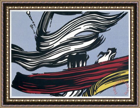 Roy Lichtenstein Brushstrokes, Signed, 1967 Framed Print